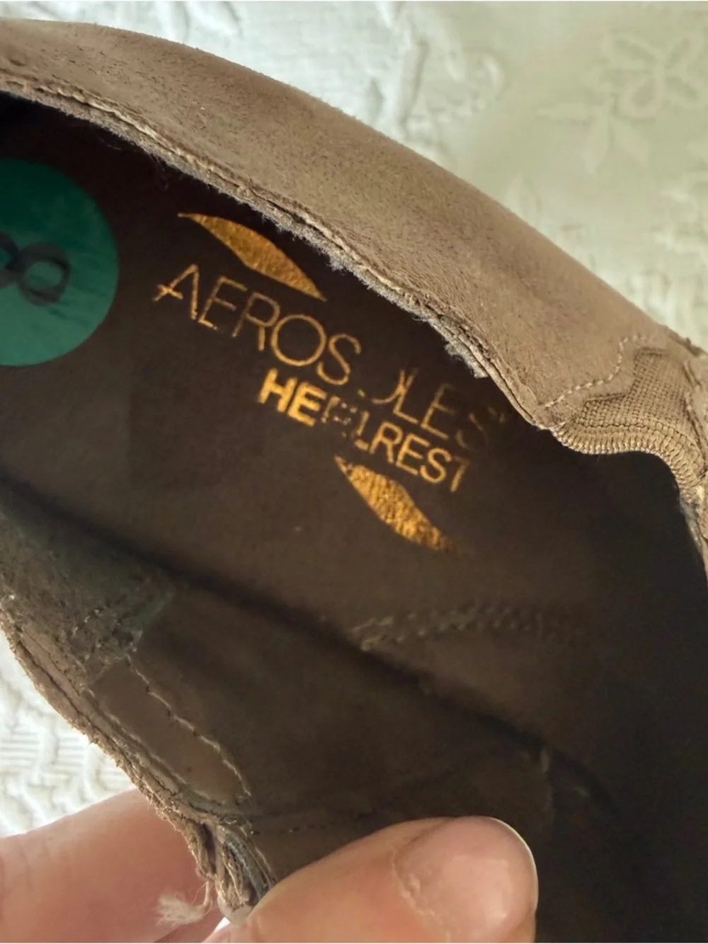 Aerosoles Faux Taupe Suede Ankle Booties - size 8
